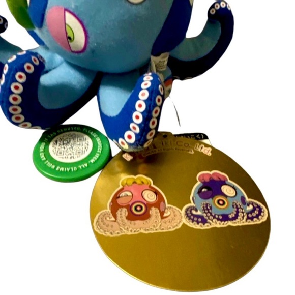 Takashi Murakami Blue Octopus Mr Boiled Complexcon Mini Plush Keychain - Picture 3 of 7